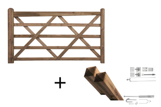 English Gate 210cm Pine Complete Brown - Complete set - Lands End B.V.
