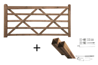 English Gate 240cm Pine Complete Brown - Complete set - Lands End B.V.
