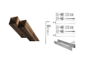 Voordeelset dubbele poort Dark-Brown  -plaatduim - Gegalvaniseerd