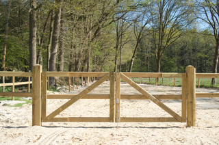 Planken poort Grenen Complete set - dubbele opstelling